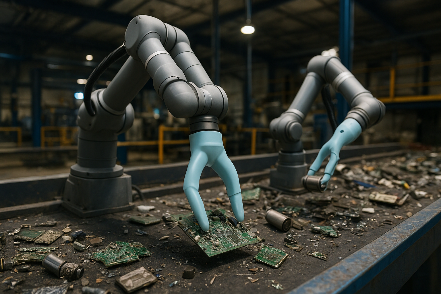 Smart Soft Robotics in Selective E-Waste and Hazardous Waste Sorting